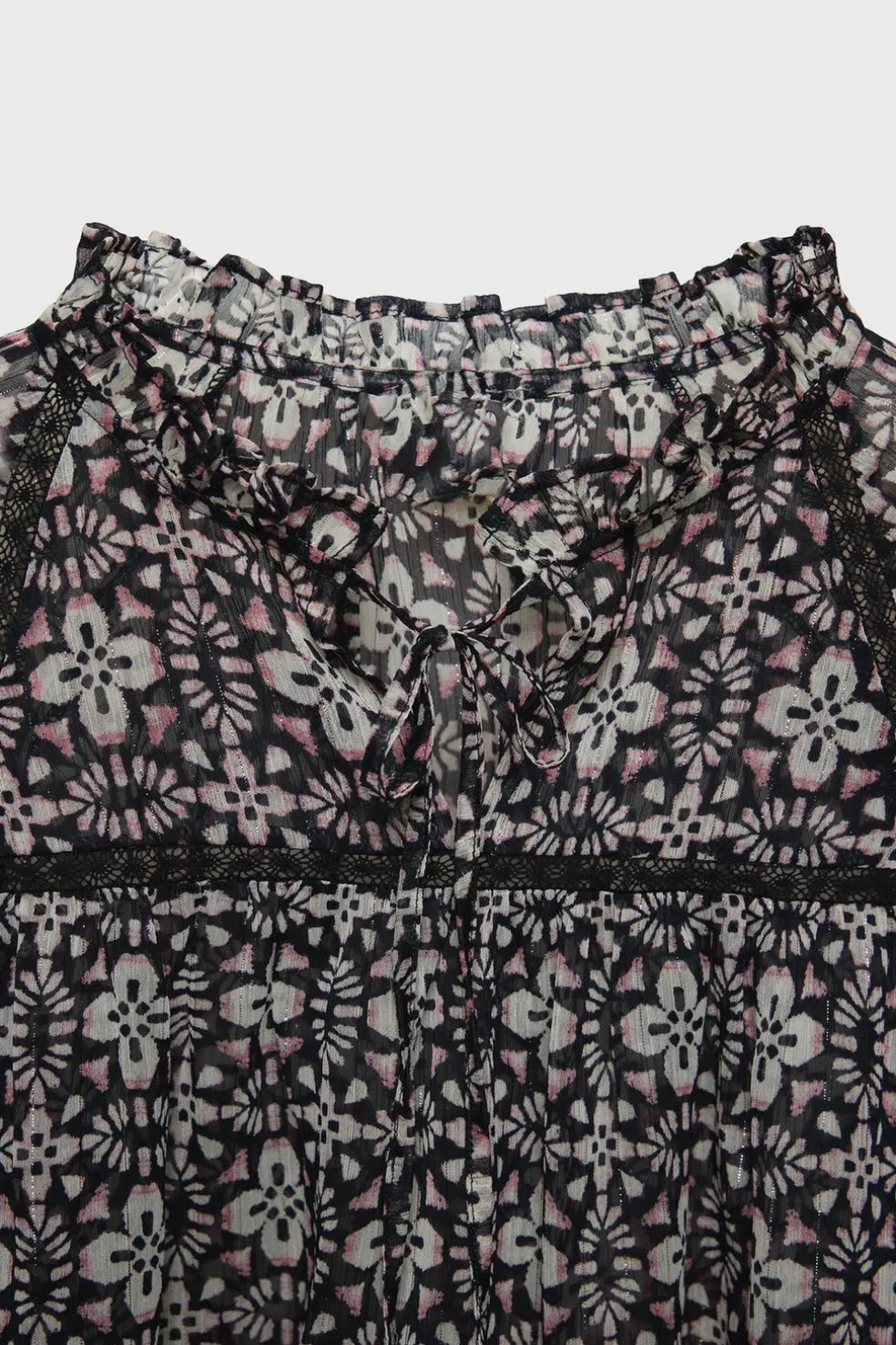 Z3D BLUSA COM ESTAMPADO FLORAL E ENTREMEIO-ZARA Best