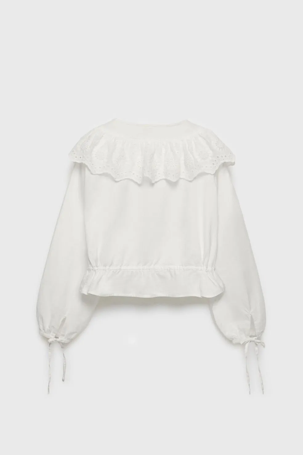 Z3D BLUSA ROMÂNTICA COM FOLHO E RENDA-ZARA Fashion