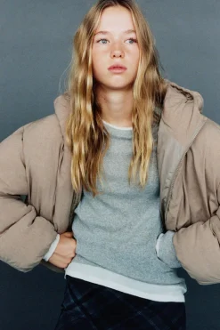 Z3D BLUSÃO ACOLCHOADO OVERSIZE COM CAPUZ-ZARA Fashion