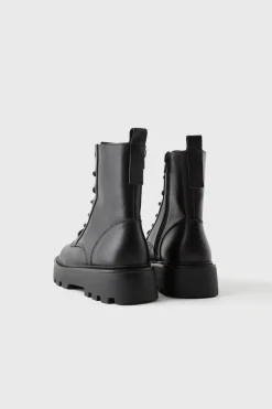 Z3D BOTIM EM PELE COM ATAÇÕES-ZARA Fashion