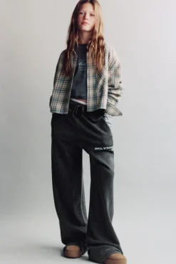Z3D CALÇAS COM EFEITO LAVADO E TEXTO-ZARA Outlet