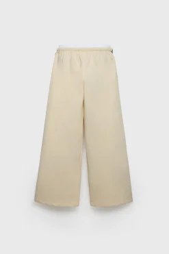 Z3D CALÇAS DE FELPA CINTURA DUPLA COM FAIXAS-ZARA Fashion