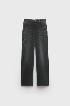Z3D JEANS WIDE LEG TACHAS-ZARA Online