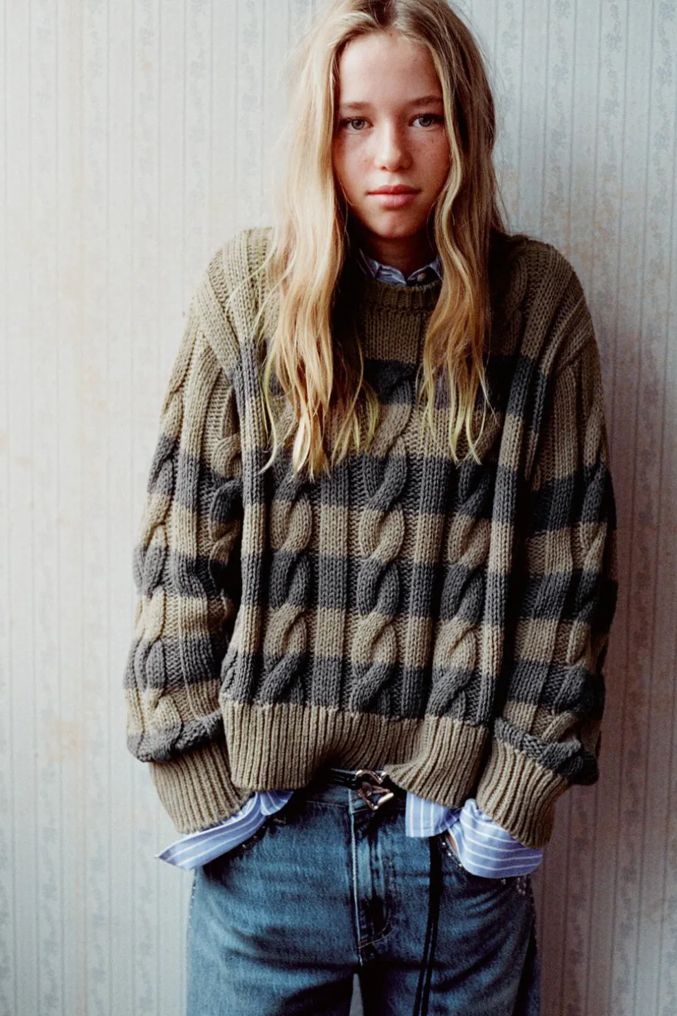 Z3D SWEATER MALHA DE CABO ÀS RISCAS-ZARA Online