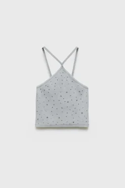 Z3D TOP HALTER COM TACHAS-ZARA Fashion