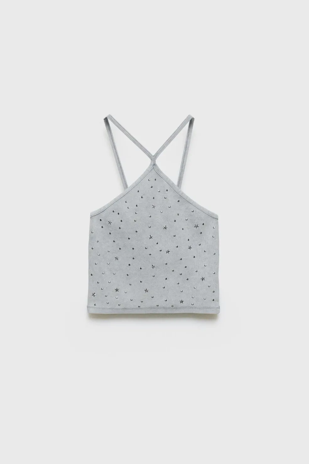 Z3D TOP HALTER COM TACHAS-ZARA Fashion