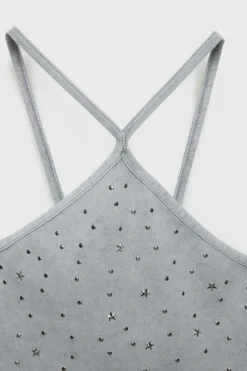 Z3D TOP HALTER COM TACHAS-ZARA Fashion