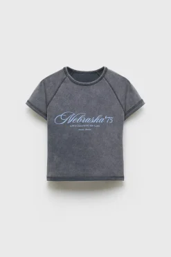 Z3D T-SHIRT COM MENSAGEM NEBRASKA-ZARA Hot