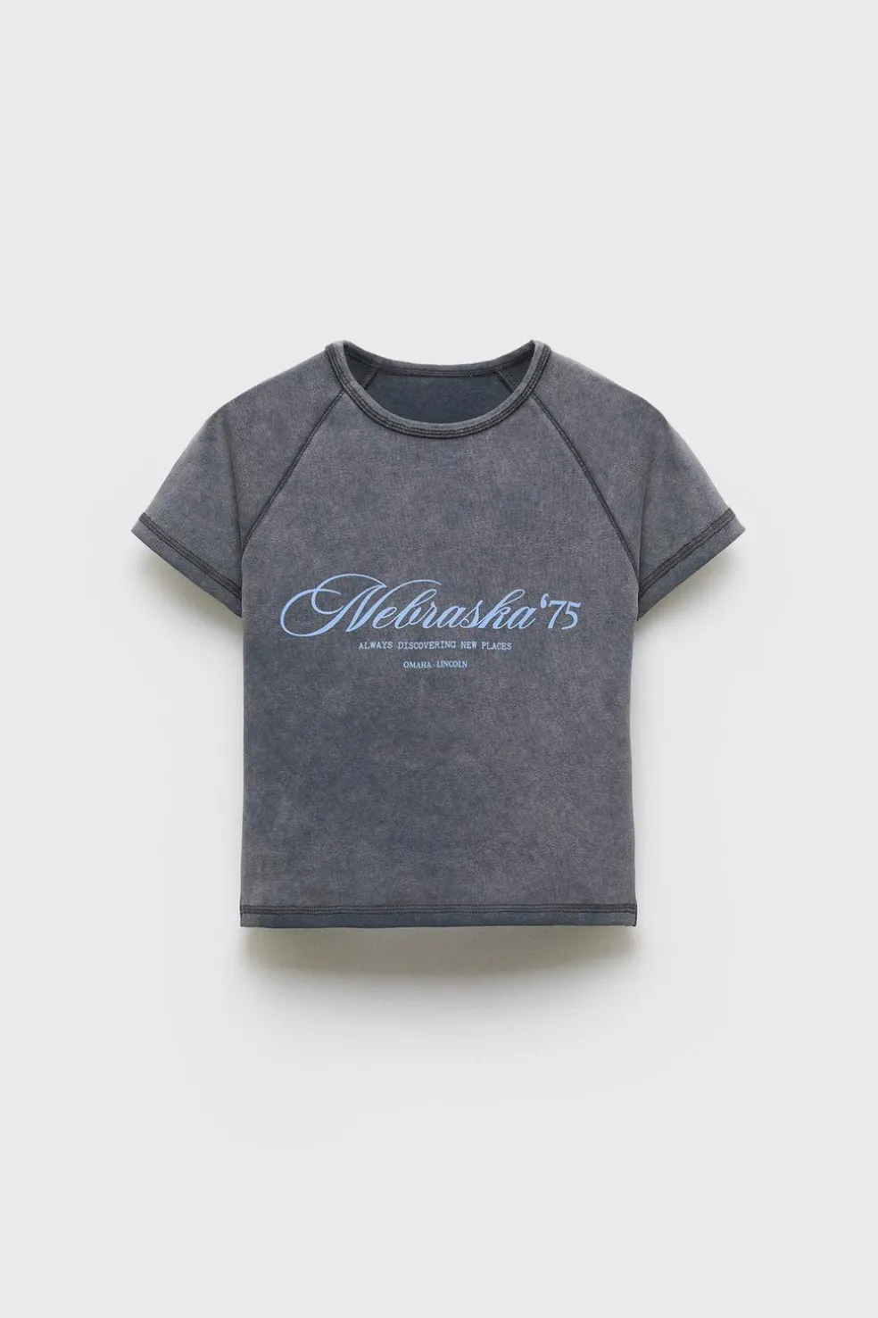 Z3D T-SHIRT COM MENSAGEM NEBRASKA-ZARA Hot